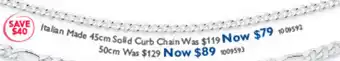 Italian Made 45cm Solid Curb Chain