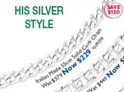 Prouds Italian Made 55cm Solid Curb Chain offer