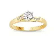 Bevilles Jewellery Facets of Love Solitaire Ring with 1/2ct of Diamonds in 18ct Yellow Gold - M offer