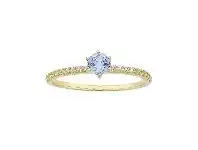 Bevilles Jewellery 9ct Yellow Gold Blue Cubic Zirconia Stackable Ring offer