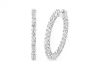 Bevilles Jewellery Meera Brilliant Hoop Earrings with 2.00ct of Laboratory Grown Diamonds in 9ct White Gold offer