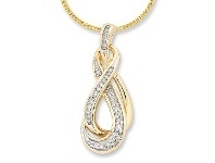 Bevilles Jewellery 9ct Yellow Gold Diamond Set Necklace offer