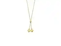 Bevilles Jewellery 9ct Yellow Gold Silver Infused Two Hearts Necklace offer