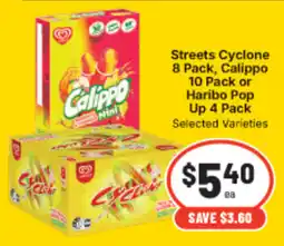 IGA Streets Cyclone Calippo Haribo Pop Up offer