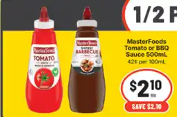 IGA MasterFoods Tomato or BBQ Sauce offer