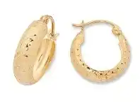 9ct Yellow Gold Silver Filled Hoop Earrings-47mm x 15mm