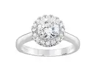 Bevilles Jewellery Meera Halo Ring with 1.20ct of Laboratory Grown Diamonds in 18ct White Gold offer