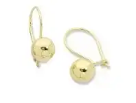 Bevilles Jewellery 9ct Yellow Gold Silver Infused Euro Ball Earrings offer