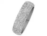 Bevilles Jewellery Stainless Steel Zirconia Bangle offer