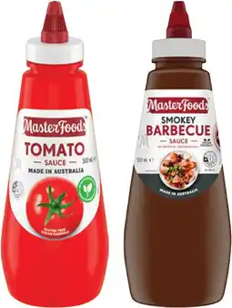 IGA MasterFoods Tomato or BBQ Sauce 500mL offer