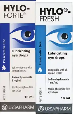 Pharmacy Best Buys Hylo-Forte or Hylo-Fresh Preservative Free Lubricating Eye Drops 10mL offer