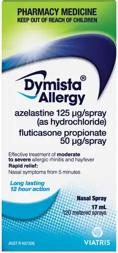 Pharmacy Best Buys Dymista Allergy Nasal Spray 120 Metered Sprays offer