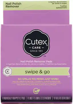 Priceline NEW Cutex Nail Polish Remover Pads Swipe & Go offer