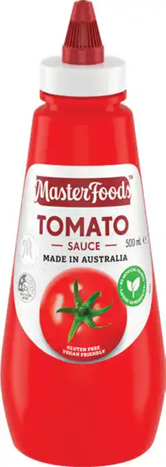 MasterFoods Tomato or Barbecue Sauce 475-500mL Selected Varieties