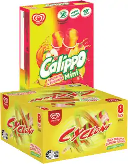 IGA Streets Cyclone 8 Pack, Calippo 10 Pack or Haribo Pop Up 4 Pack Selected Varieties offer