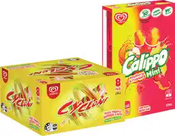 IGA Streets Calippo Mini 5-10 Pack or Cyclone Ice Block 8 Pack Selected Varieties offer