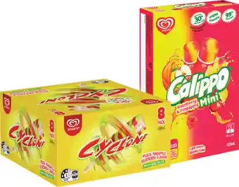 Streets Calippo Mini 5-10 Pack or Cyclone Ice Block 8 Pack Selected Varieties