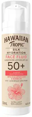 Priceline Hawaiian Tropic Silk Hydration Face Fluid Sunscreen Lotion SPF50+ offer