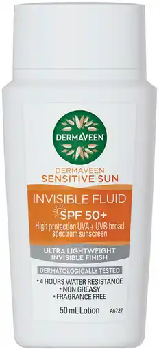 Priceline DermaVeen Sensitive Sun Invisible Fluid SPF 50+ offer