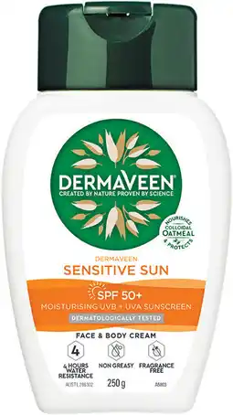 Priceline DermaVeen Sensitive Sun SPF 50+ Face & Body Cream offer