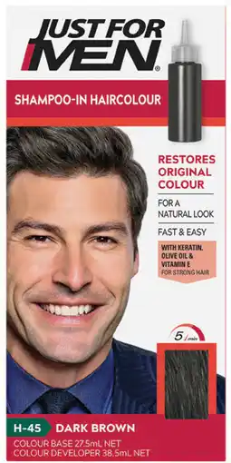 Priceline Just For Men Shampoo-In Haircolour Dark Brown offer