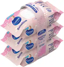 Priceline Curash Sensitive Wipes 3 x 80 Value Pack offer