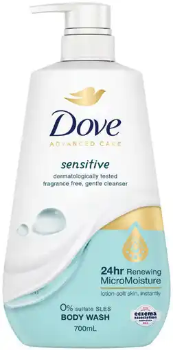 Priceline Dove Advanced Care Sensitive Body Wash offer