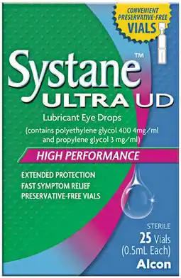 Priceline Systane Ultra UD Lubricant Eye Drops 25 Vials (0.5mL Each) offer