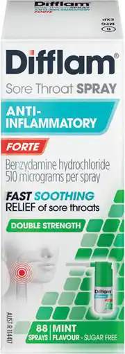 Priceline Difflam Sore Throat Spray Forte 88 Sprays offer
