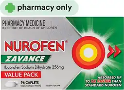 Priceline Nurofen Zavance Ibuprofen Sodium Dihydrate 256mg 96 Caplets offer