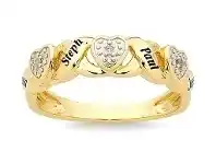 Bevilles Jewellery 9ct Yellow Gold Diamond Set Personalised 4 Name Eternity Ring offer