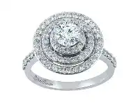 Bevilles Jewellery Love by Michelle Beville 18ct White Gold 1.35ct Diamond Triple Halo Ring offer