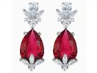 Bevilles Jewellery Swarovski Lousion Red Drop Earrings offer