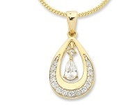 Bevilles Jewellery 9ct Yellow Gold Cubic Zirconia Necklace offer