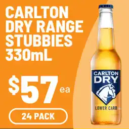 IGA Liquor Carlton Dry Range Stubbies offer