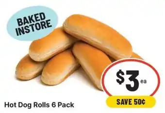 Hot Dog Rolls 6 Pack