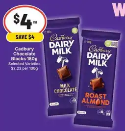 IGA Cadbury Chocolate Blocks offer