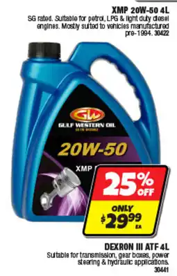 Autobarn Gulf Western Oil XMP 20W-50 offer
