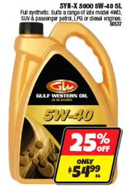 Autobarn Gulf Western Oil SYN-X 5000 5W-40 offer