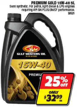 Autobarn Gulf Western Oil Premium Gold 15W-40 offer