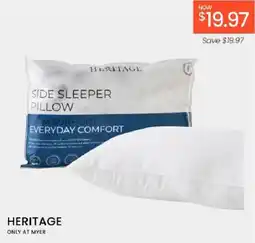 Myer Heritage Side Sleeper Pillow offer