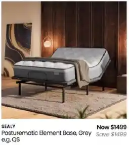 Myer Sealy Posturematic Element Base, Grey offer