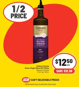Supa Valu Cobram Estate Extra Virgin Olive Oil offer