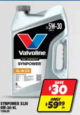 Autobarn Valvoline Synpower Xl-iii 5w-30 offer