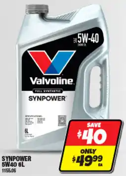 Autobarn Valvoline Synpower 5W40 offer