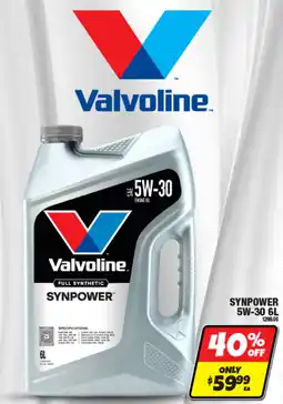 Autobarn Valvoline Synpower 5W-30 offer