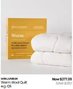 Myer MINIJUMBUK Warm Wool Quilt offer