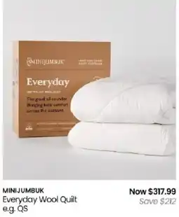Myer MINIJUMBUK Everyday Wool Quilt offer