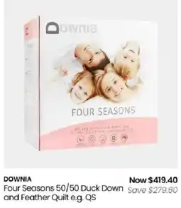 Myer Downia Four Seasons 50/50 Duck Down and Feather Quilt e.g. QS offer