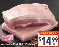 Supa Valu Australian Pork Belly Portions offer